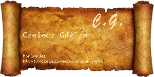 Czelecz Géza névjegykártya